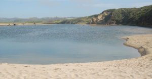 Rippling waters of an inlet at Pescadero