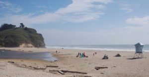 beach visitors on Pomponio beach