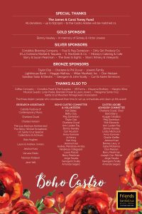 Special thanks list for Boho Castro