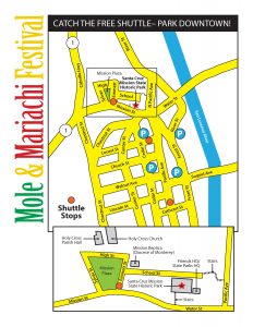 Mole and Mariachi Festival shuttle map