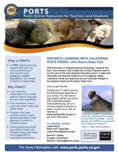 PORTS distance learning with california state parks