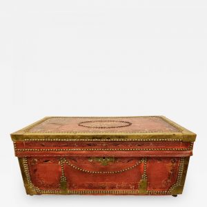 Ornate hand-painted box with golden trim and decorations