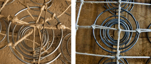 closeup of the inside couch coil, before and after