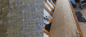 Old canvas couch covering